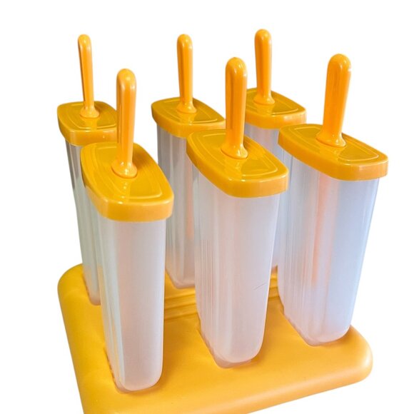 Popsicle Molds Ice Pop Molds Makers With Sticks 6 Pack Reusable Groovy Orange - Picture 4 of 6